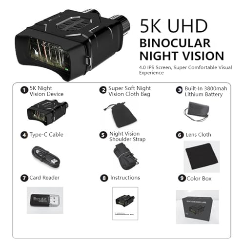 Binoculares de visión nocturna NV016 5K UHD con pantalla de 4 pulgadas para caza 3