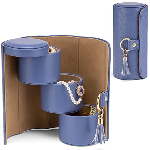 Vlando Christmas Gifts for Mom, Women, Wife - Travel Jewelry Oragnizer, 3-Layer Jewelry Storage Box, Travel Essential Accessories for Women, Gifts for