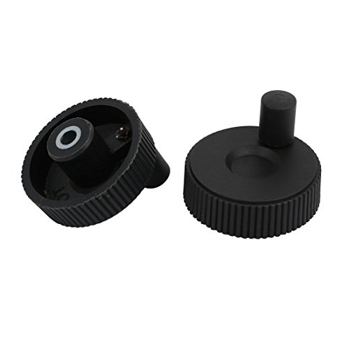 Aexit 10mm Hole Other Mechanical Hardware Accessories Dia Straight Round Knurled Grip Clamping Knob Black 2PCS Model:52as537qo410