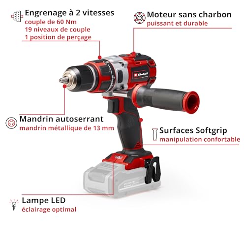 Perceuse Visseuse sans Fil Einhell TE-CD 18 Li Brushless – 18 V, 2 Vitesses, 60 Nm - vue 5