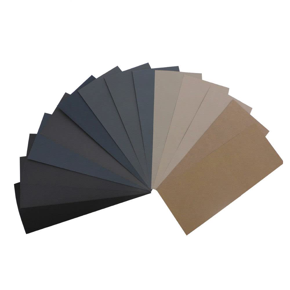 48pcs 9quot;x3.6quot; Papier abrasif sec humide 320 à 10000 grains assortis pour la finition de meubles en bois, le ponçage du métal et le polissage automobile,H