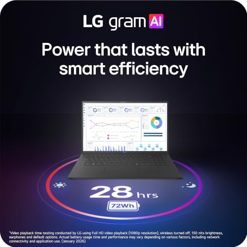 Image of LG gram 15-inch Thin and Lightweight Dual AI Laptop Computer, Windows 11 Home, Copilot+ PC, Powered by AMD Ryzen AI 7 450 Processor, 32GB RAM, 1TB SSD - Obsidian Black