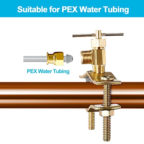 Self Piercing Saddle Valve - 1/4" Compression Outlet Brass Needle Valve，Suitable for installation on 3/8" to 1-6/15" diameter copper pipe(1 Pack) by PURENAT - Image 4