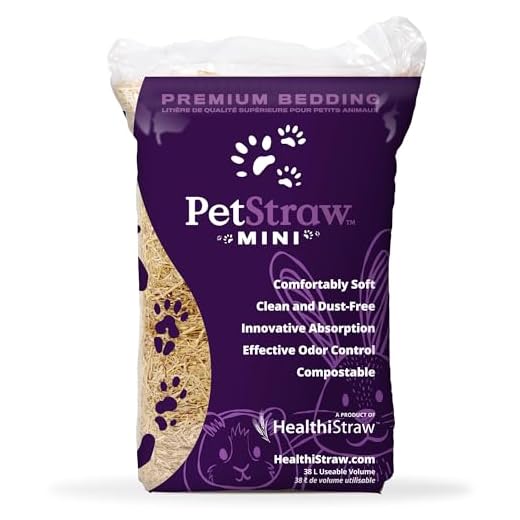HealthiStraw PetStraw Mini, 38 L (4 lbs) – All-Natural Multi-Length Wheat Straw Animal Bedding for Small Pets -Ideal for Tunneling and Burrowing, Soft - Sustainably Sourced