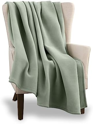 Vellux 1B07052 Original Insulating Core Hotel Style Solid Blanket Machine Washable Soft Cozy Warm Thermal Durable Pet Friendly All Seasons Layering Bed Sofa Blankets, Twin, Green