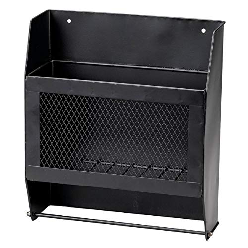 Fox Valley Traders Metal Double Toilet Paper Holder with Organizer