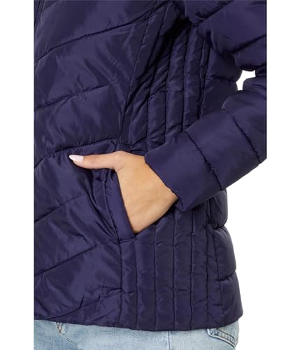 U.S. POLO ASSN. Chevron Cozy Faux Fur Lining Quilted Hooded Puffer with Side Panel3