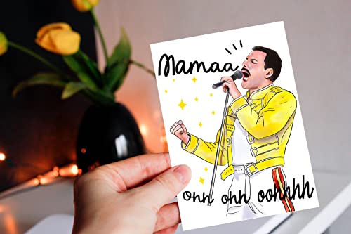Funny Mothers Day Card, Freddie Mercury Mama Card Queen Bohemian Rhapsody Hilarious Birthday Card Queen Fan Card Rock And Roll Card Funny Meme Freddie Mercury Mama Ooh Ooh Oohhh, Music Greeting Card #TOP6
