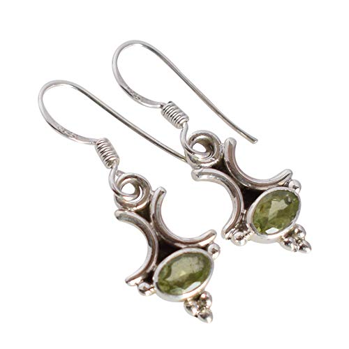 Boucles d'oreilles péridot en argent légères pour oreilles sensibles