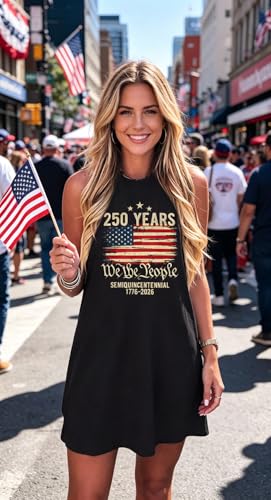 Image of Hotter Than a Hoochie Coochie Mini Dress Women Vintage Country Music Tank Dress Sleeveless Summer Vacation Dress