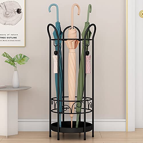 CVHfhjTG umbrella stand, Modern Round Holder for Entryway Indoor Free Standing Organizer Rack for Canes and Walking Sticks Black