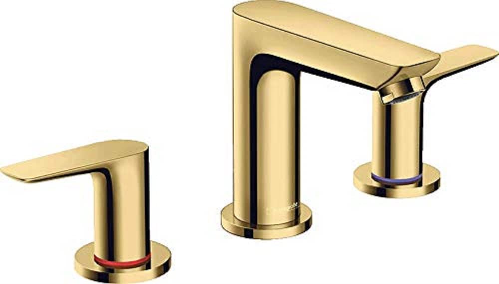 Mélangeur lavabo 3 trous hansgrohe Talis E doré pour une robinetterie de luxe