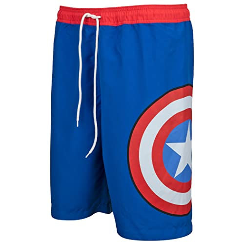 Captain America Shield Logo Board Shorts (XXLarge (44-46)) Blue4