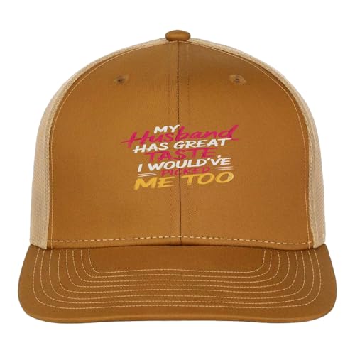 My Husband Has A Great Tastes I'd Have Pickeds Me Toos Mesh Hat for Mens Vintage Athletic Trucker Cap