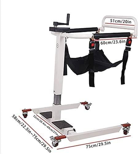 Patient Lift - Sollevatore multifunzionale con sedile imbottito per anziani e disabili, sedia a rotelle in acciaio, capacità 150 kg