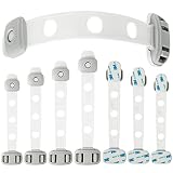 ONLYFU 8pcs Child Safety Strap Locks, Baby Cabinet Locks with 3M Adhesive, Adjustable Multi-Function