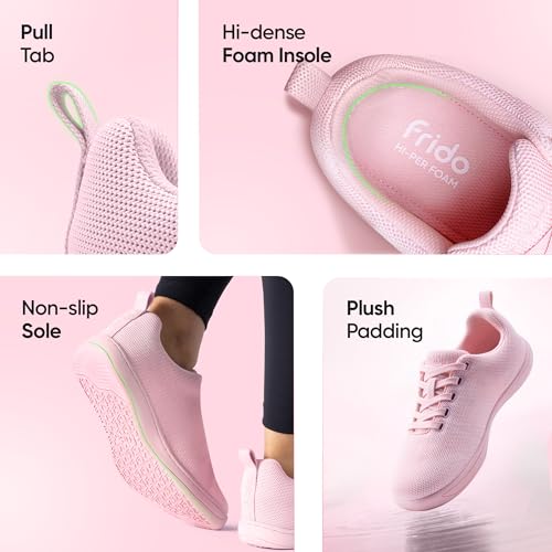Image of Frido Cloud Comfort Walking Shoes for Women | Zero-Drop Barefoot Design with Wide Toe Box | Lightweight Breathable Comfort Shoes | Natural Foot Movement | Available in Slip-On & Lace-Up Styles