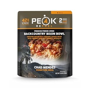 Peak Refuel Backcountry Bison Bowl | Chad Mendes Signature Meal | Premium Freeze-Dried Variety Meals | Hunting, Survival, Camping, Backpacking Food | High-Protein Game Meats | MRE | Made in USA