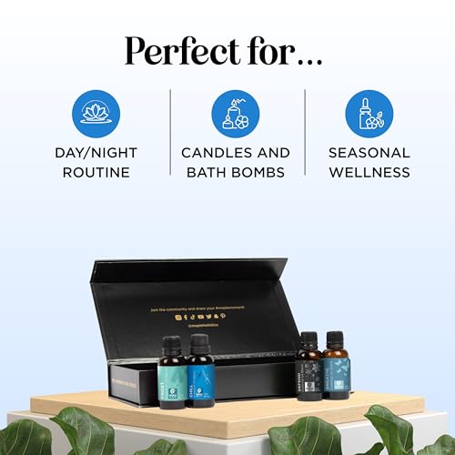 Image of Winter Essential Oils Set for Diffuser - Large 100% Pure Holiday Essential Oil Blends Gift Set with Frost Chill Defend and Breathe Blends - Perfect Aromatherapy Gift for All Occasions (4x30mL)