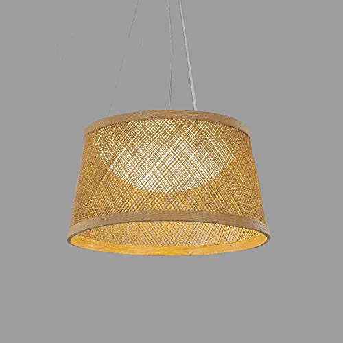 Lustre en rotin tissé main avec LED 10W-40W pour jardin et café