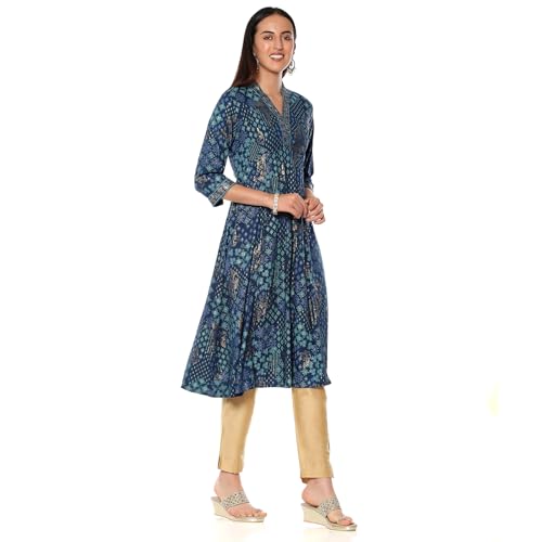 Image of Rangriti Women's Rayon Printed Straight Kurtas