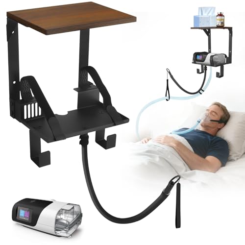 Upgraded CPAP Shelf Wall Mount 2-Tier Organizer for ResMed AirSense 11 | with Adjustable CPAP Hose Holder & Mask Hook Avoid Hose Entanglement | Bedside CPAP Stand to Reclaim Your Nightstand