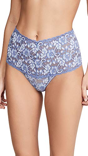hanky panky, Cross Dye Retro Thong, Chambray Blue/Ivory