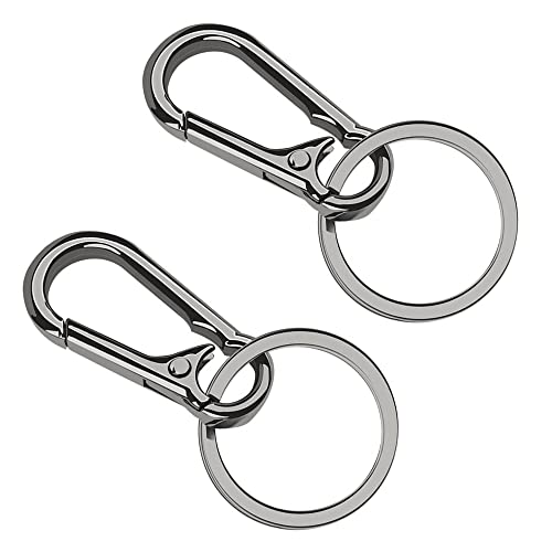 TECHPLUS Llavero mosquetón 2 unidades S mosquetón pequeño mosquetón mosquetón mosquetón llavero mosquetón mosquetón con doble apertura, mini mosquetón, juego de mosquetón, azul Cover