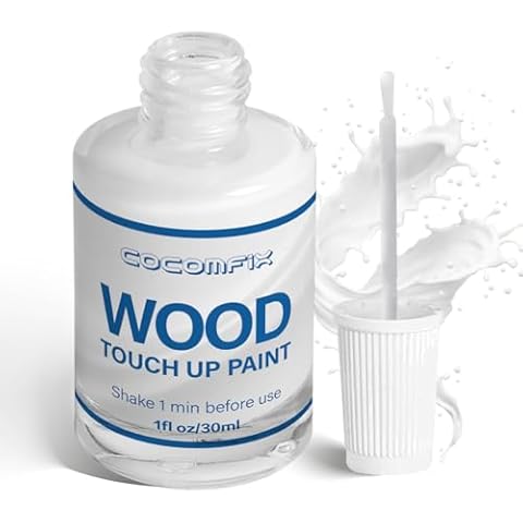 White Paint for Wood, Safe Botanic White Wood Paint, for Deep Cracks & Scratches with Blending Matte Effect, White Cabinet Touch Up Paint, Resist Water & Peel, Fit Both Indoor & Outdoor Cover