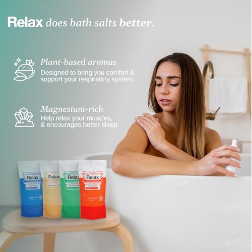 Relax Spa & Bath, Epsom & Dead Sea Salts, Aromatherapy Bath Salts for Hot Tub, Bath, or Spa, Infused with Magnesium, Spa Gifts for Women, 4 Pack, Relax Original Collection, 4 oz Each - Image 6