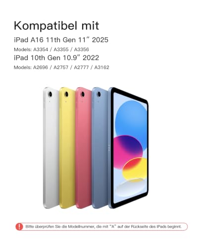 Inateck Tastatur Hülle für iPad 11(A16)/10. Gen, Freitragender Ständer – Ansicht 2