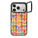 CASETiFY インパクト リングスタンド iPhone 17 Pro ケース [スタンド機能/MagSafe対応/耐衝撃] - Soft Bears grid - ブラック