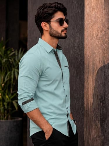 Image of Amazon Brand - INKAST Cotton Shirt for Men | Regular Fit Full Sleeve Casual Shirt | Stylish Formal Office Wear Shirts for Men | Soft Comfortable Breathable Cotton Fabric | Fashionable Office Wear