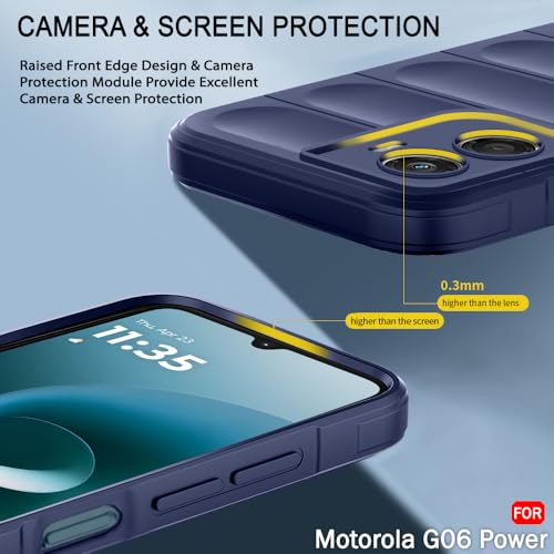 Image of TheGiftKart Liquid Silicon Back Cover Case for Motorola Moto G06 Power 5G | Shockproof Military Grade Protection | Micro-Fibre Cloth On Inner Side | Built-in Anti-Slip Grip Back Cover (TPU, Blue)