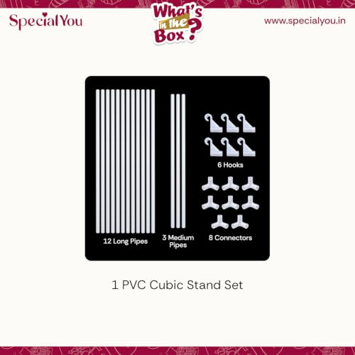 Image of SpecialYou.in Ganpati Decoration Setup for Home with Ganpati Decoration Backdrop PVC Cubic Stand, Backdrop Stand for Decor, Ganesh Decorations Items for Home Decor-1 Set