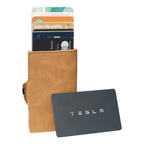 Mini Wallet | carteira de alumínio e couro| natural