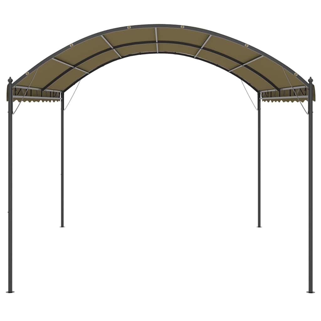 Padiglione da giardino 4x3x2,6 m tortora con telaio in acciaio e tetto in