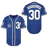 MNMN The Sandlot Benny Jersey The Jet Rodriguez Michael Squints Palledorous Alan Yeah-Yeah McClennan Movie Baseball Jersey (30 Rodriguez Blue, Large)