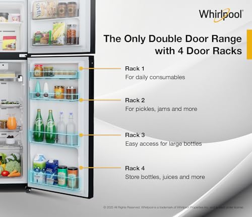 Image of Whirlpool 235 L 2 Star Frost-free inverter Double Door Refrigerator (NEO SP278 PRM LUNAR BLACK(2S)-Y, 2026 Model)