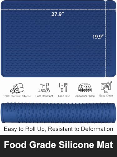 Stove Top Covers for Electric Stove, Food Grade Heavy Duty Silicone Glass Stove Top Cover Protector, Induction Cooktop Protector, Heat Resistant Range Ceramic Stove Top Covers Mat, Oven Cover