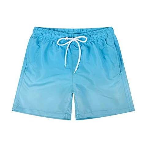 SNOW DREAMS Boys Swim Trunks Quick Dry Gradient Bathing Suits Lightweight Swimming Shorts Mesh Lining Blue Size 12 Cover