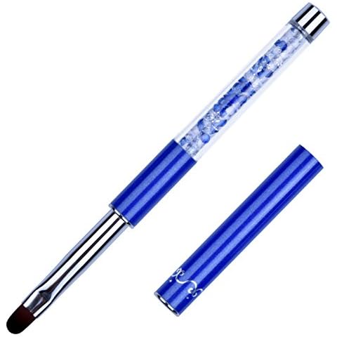1Pc Oval UV Gel Nail Brush Rhinestone Handle Professional Nail Art Tools Size 8 Cover