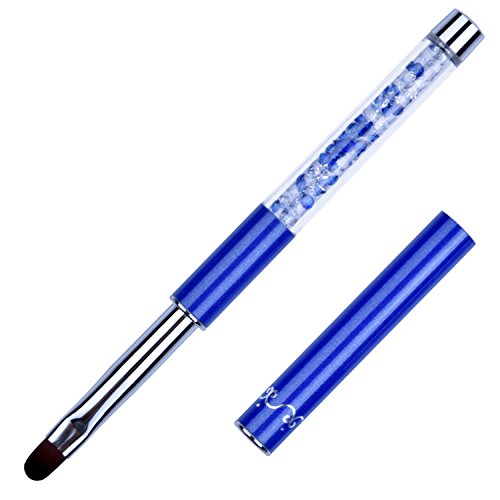 Ycyan 1Pcs Oval Uv Gel Nail Brush Rhinestone Handle Professional Nail Art Tools Size 8 #TOP20