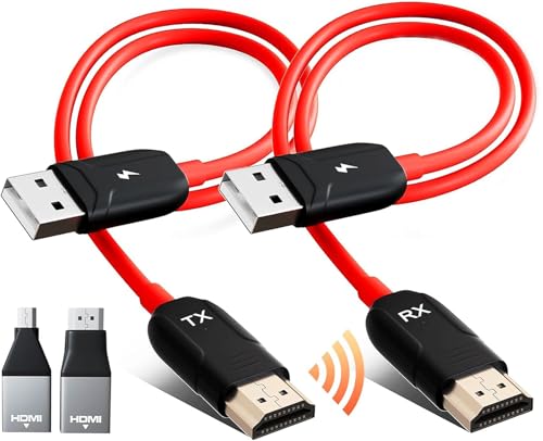 Wireless HDMI Transmitter and Receiver, HDMI Cable Wireless, Wireless HDMI Extender 50M/ 165FT Long Range, Support 2.4/5GHz for Streaming Video/Audio from Laptop,Camera,PC,Smartphone to TV/Projector