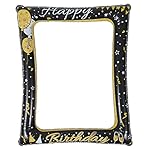 LUOZZY Inflatable Photo Frame Happy Birthday Photo Booth Props Inflatable Selfie Frame Party Decor Favor Supplies - 20Inx27.9In