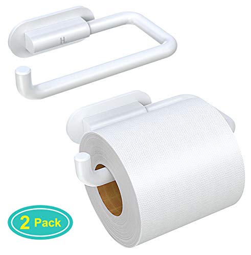 Preisvergleich Produktbild Cocoda Toilettenpapierhalter ohne Bohren, Selbstklebender Klopapierrollenhalter mit Anti-Fall Widerhaken, Durabler PC-Kunststoff Stilvoller Klorollenhalter für Toilette, Küche und Badzimmer, 2 Stück
