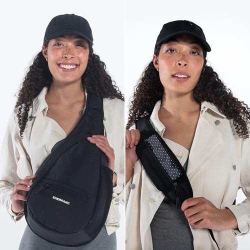 Image of Sherpani Esprit, Sling Backpack, 10L Travel Bag, Right-Handed Shoulder Sling Purse, Crossbody Backpack, Travel Gifts, RFID Protection (Black Raven)