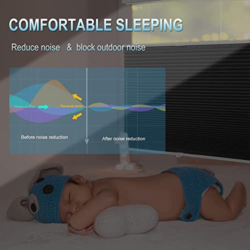 Blinhdome Custom Size Cordless Cellular Shades, Light Filtering Blinds For Windows, Easy To Install Blinds For Home, Bedroom, Child Room, Office, 1 Single Cell (Blackout, White) #TOP3