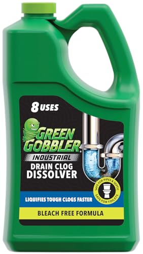 Comparison: Best Liquid Drain Cleaner For Grease 5 Green Gobbler Industrial Strength Grease and Hair Drain Clog Remover | Drain Cleaner Gel | Safe for Pipes, Toilets, Sinks, Tubs, Drains & Septic Systems | 1 Gallon