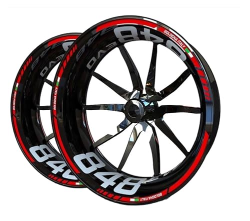 Autocollants roue moto réfléchissants contre la pluie pour Ducati 848